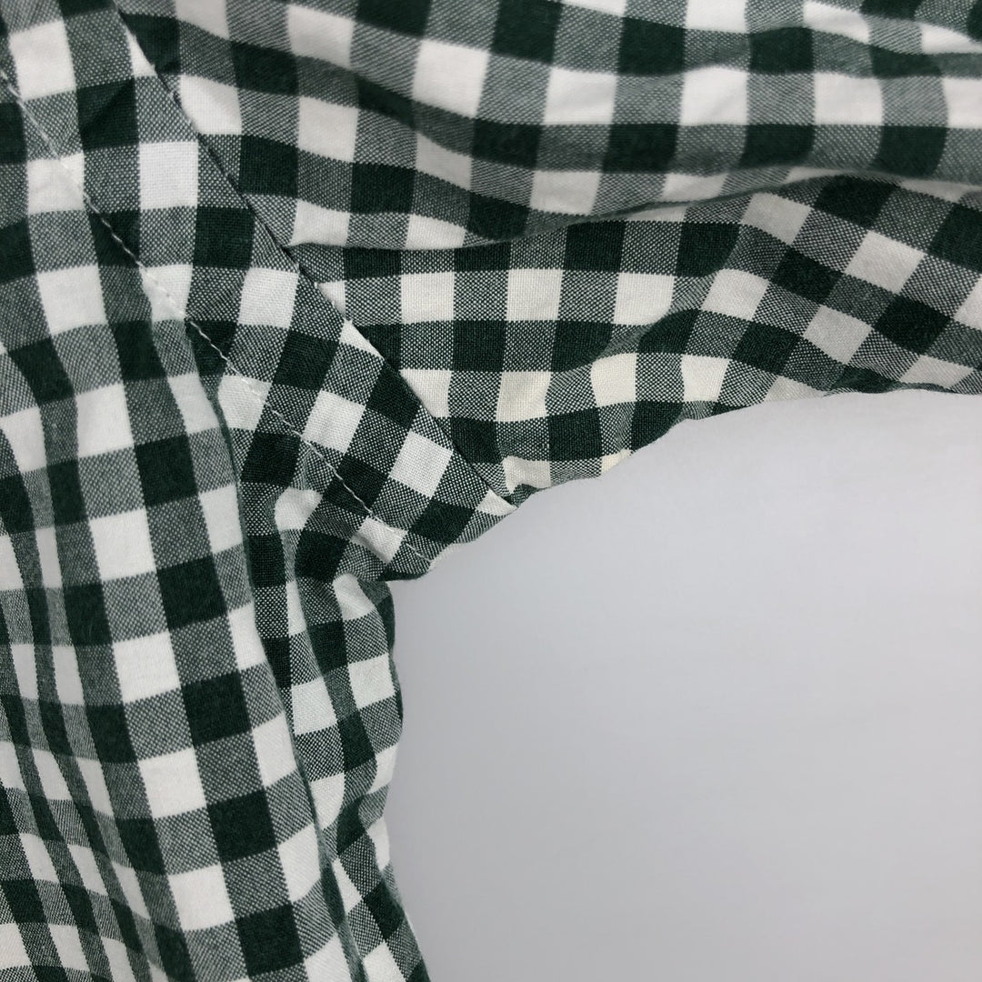 Ralph Lauren Gingham Check Long Sleeve Button-Down Check Shirt, Men's M Size cotton green type Vintage Second Hand
