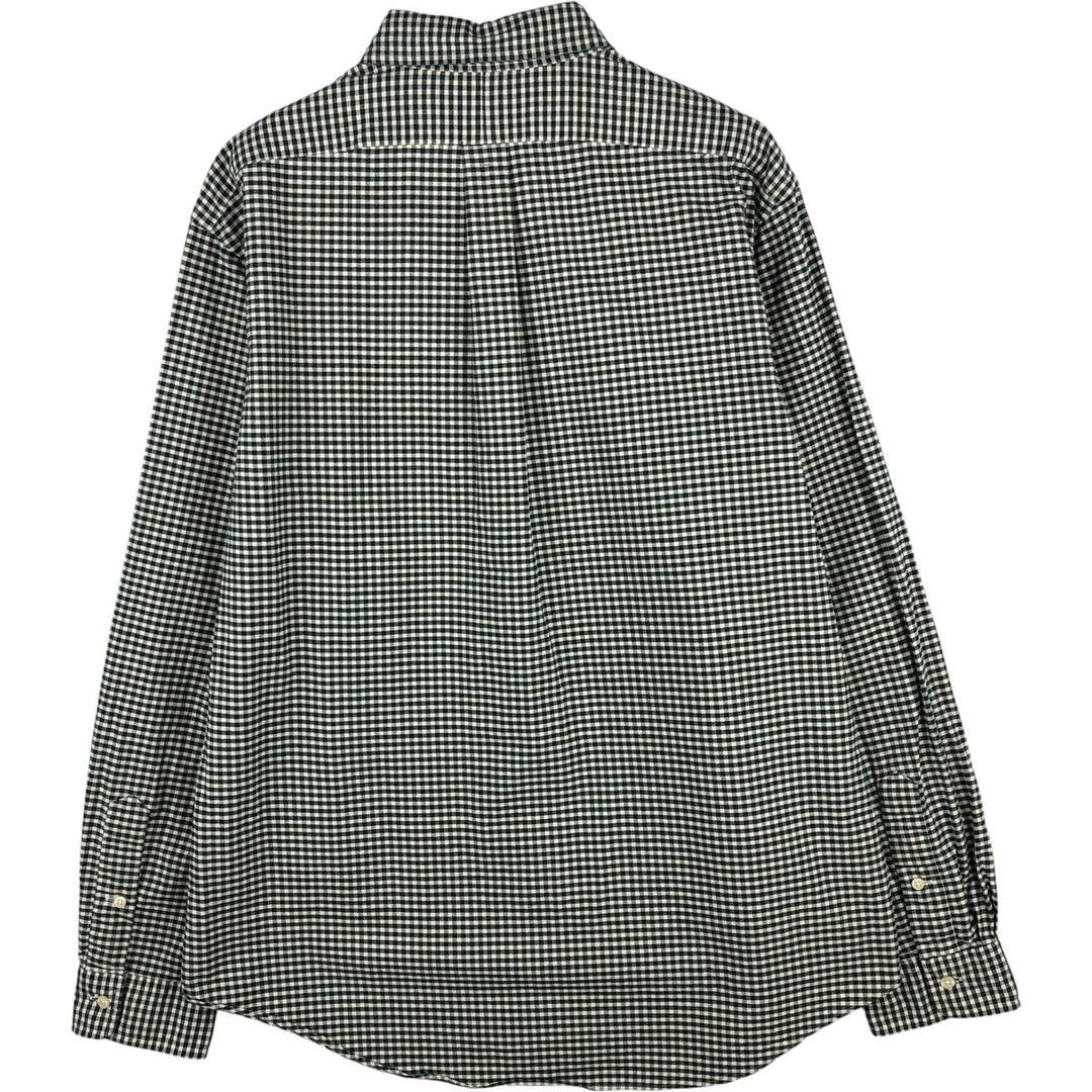 Ralph Lauren CUSTOM FIT Gingham Check Long Sleeve Button Down Check Shirt Men's XL cotton Green type dark green Vintage Second Hand