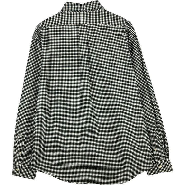 Ralph Lauren CUSTOM FIT Gingham Check Long Sleeve Button Down Check Shirt Men's XL cotton Green type dark green Vintage Second Hand