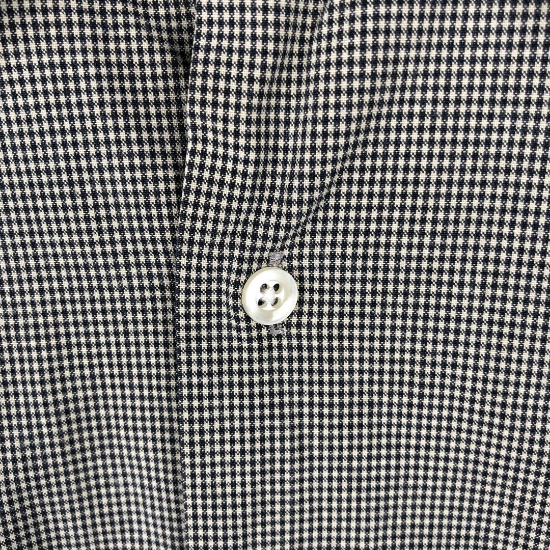 Ralph Lauren POLO by Ralph Lauren HULTON long-sleeved cotton check box shirt, men's size M cotton beige type brown Vintage Second Hand