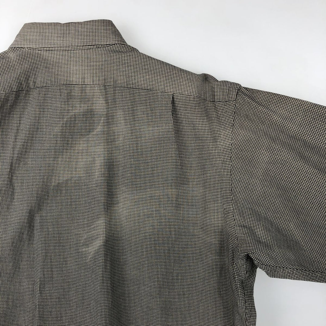 Ralph Lauren POLO by Ralph Lauren HULTON long-sleeved cotton check box shirt, men's size M cotton beige type brown Vintage Second Hand