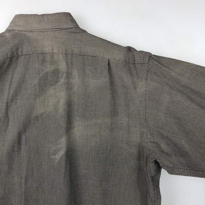 Ralph Lauren POLO by Ralph Lauren HULTON long-sleeved cotton check box shirt, men's size M cotton beige type brown Vintage Second Hand
