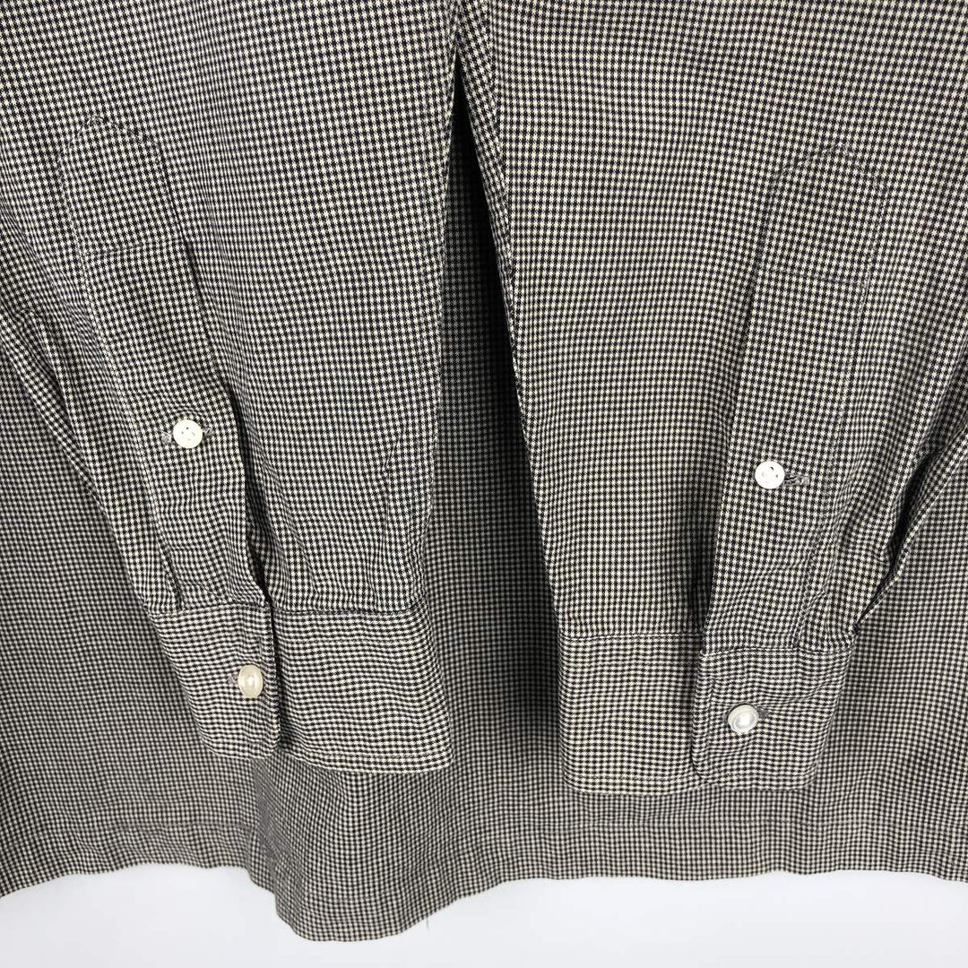 Ralph Lauren POLO by Ralph Lauren HULTON long-sleeved cotton check box shirt, men's size M cotton beige type brown Vintage Second Hand