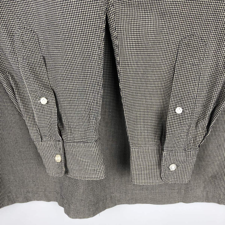 Ralph Lauren POLO by Ralph Lauren HULTON long-sleeved cotton check box shirt, men's size M cotton beige type brown Vintage Second Hand