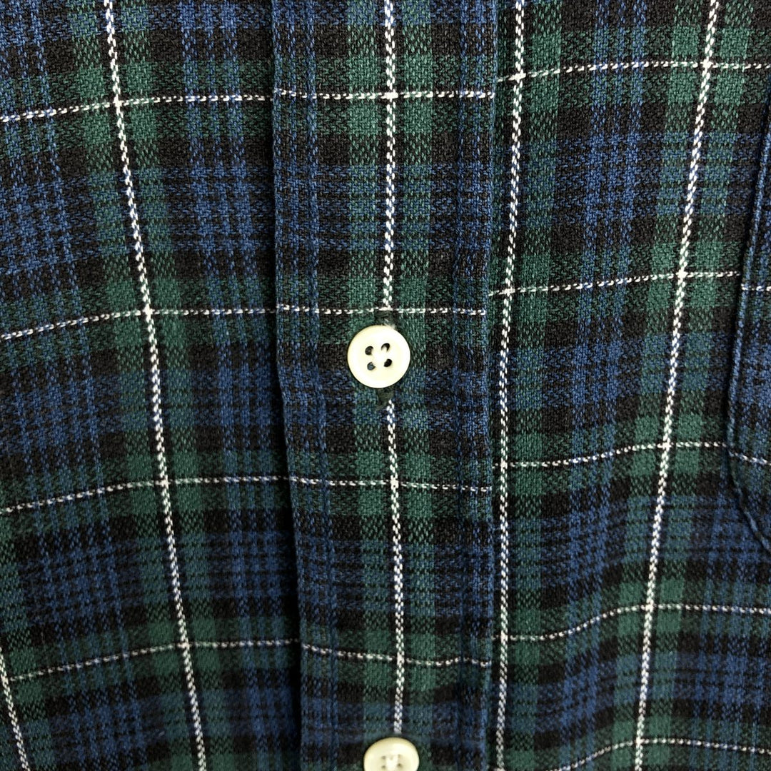 POLO by Ralph Lauren Blackwatch Check Long Sleeve Button-Down Check Shirt, Made in Canada, Men's Size L cotton blue type Vintage Second Hand