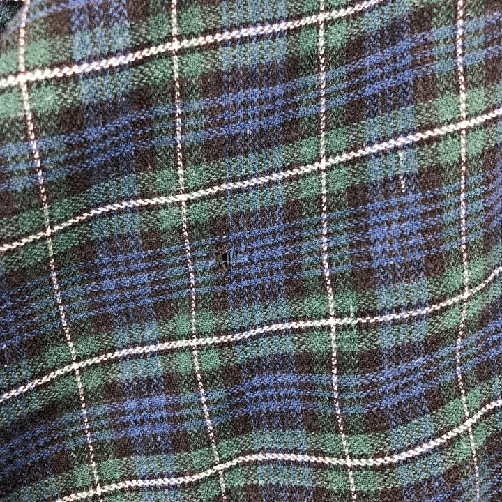 POLO by Ralph Lauren Blackwatch Check Long Sleeve Button-Down Check Shirt, Made in Canada, Men's Size L cotton blue type Vintage Second Hand