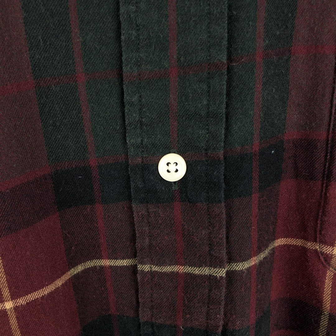 Ralph Lauren BLAIRE long sleeve button down check shirt, men's XXL size cotton Green type dark green Vintage Second Hand