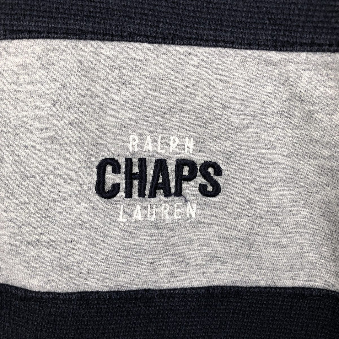 Ralph Lauren CHAPS V-neck thermal long T-shirt, men's size XL cotton navy blue type Vintage Second Hand
