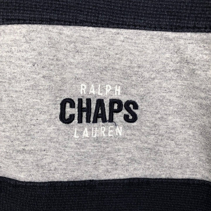 Ralph Lauren CHAPS V-neck thermal long T-shirt, men's size XL cotton navy blue type Vintage Second Hand