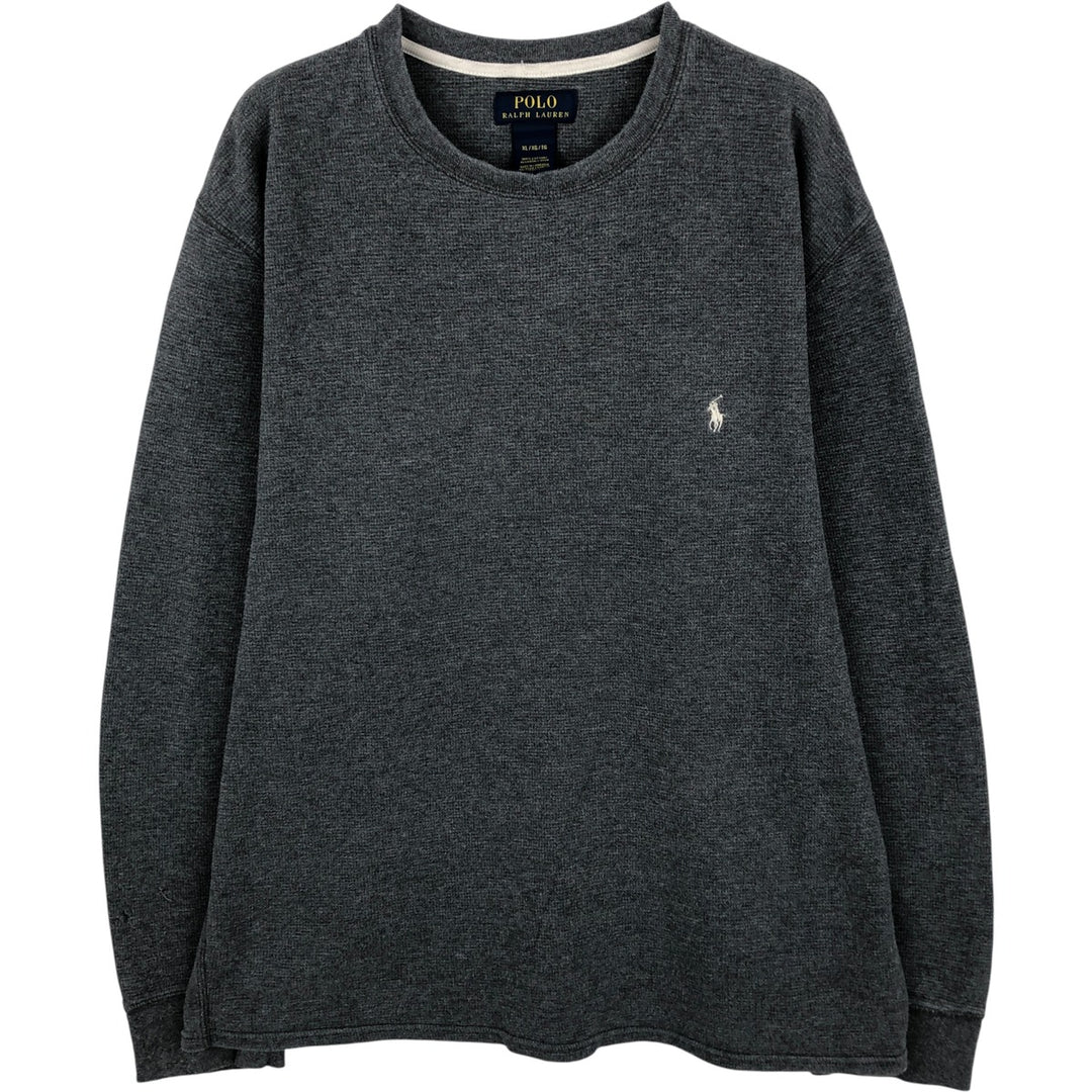 Ralph Lauren POLO RALPH LAUREN Thermal Long T-shirt Waffle Men's XL cotton Charcoal Vintage Second Hand