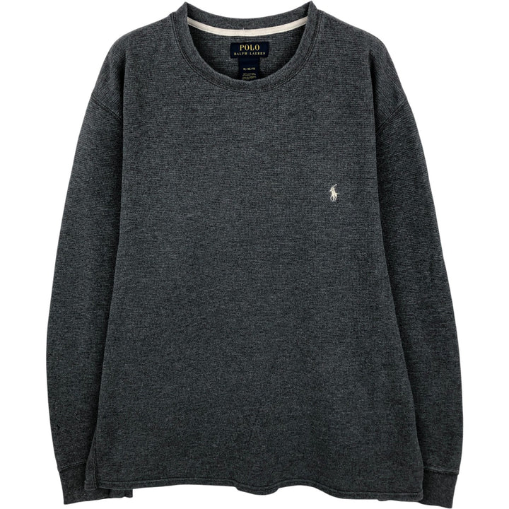 Ralph Lauren POLO RALPH LAUREN Thermal Long T-shirt Waffle Men's XL cotton Charcoal Vintage Second Hand