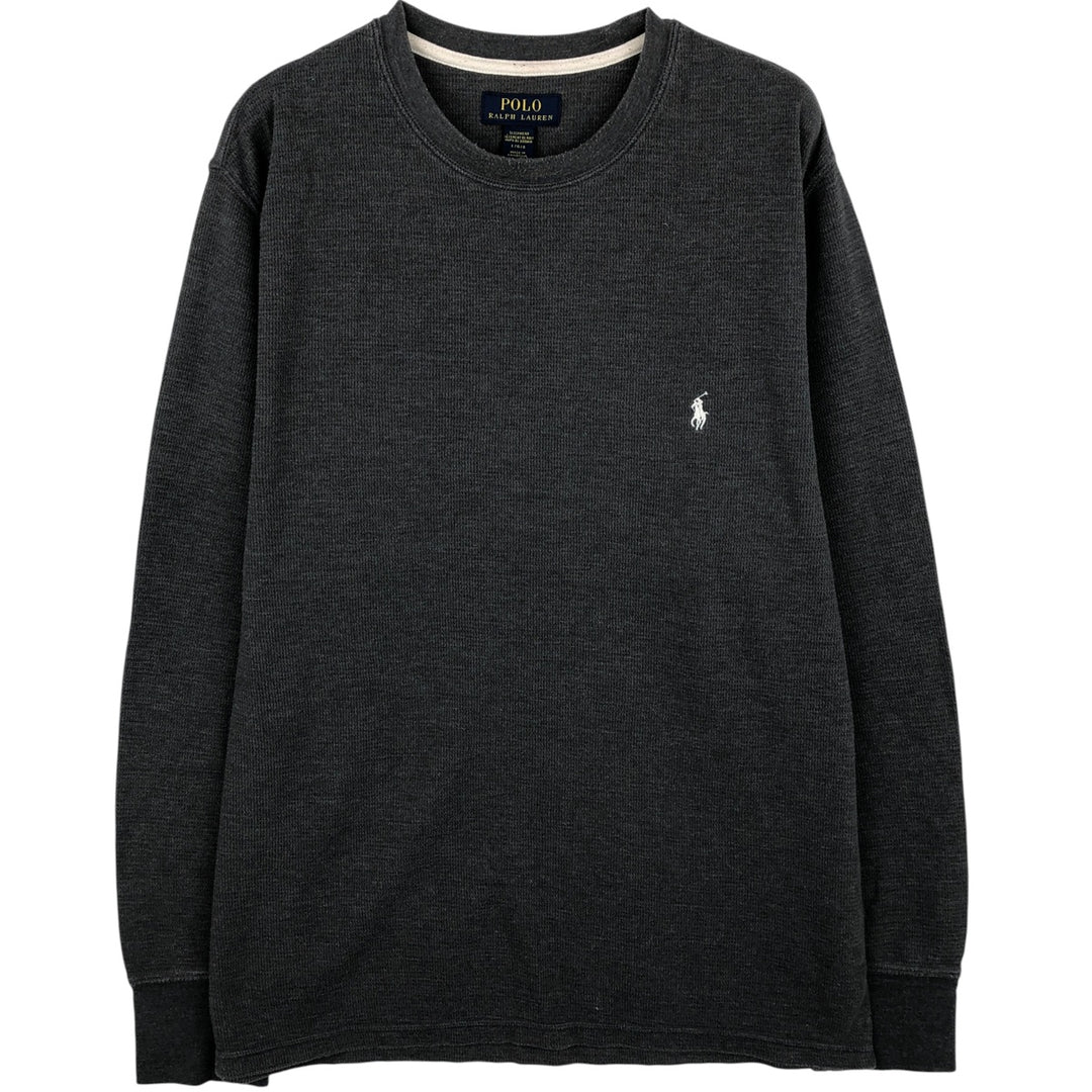 Ralph Lauren POLO RALPH LAUREN SLEEPWEAR Thermal Long T-Shirt, Men's Size L cotton Charcoal Vintage Second Hand