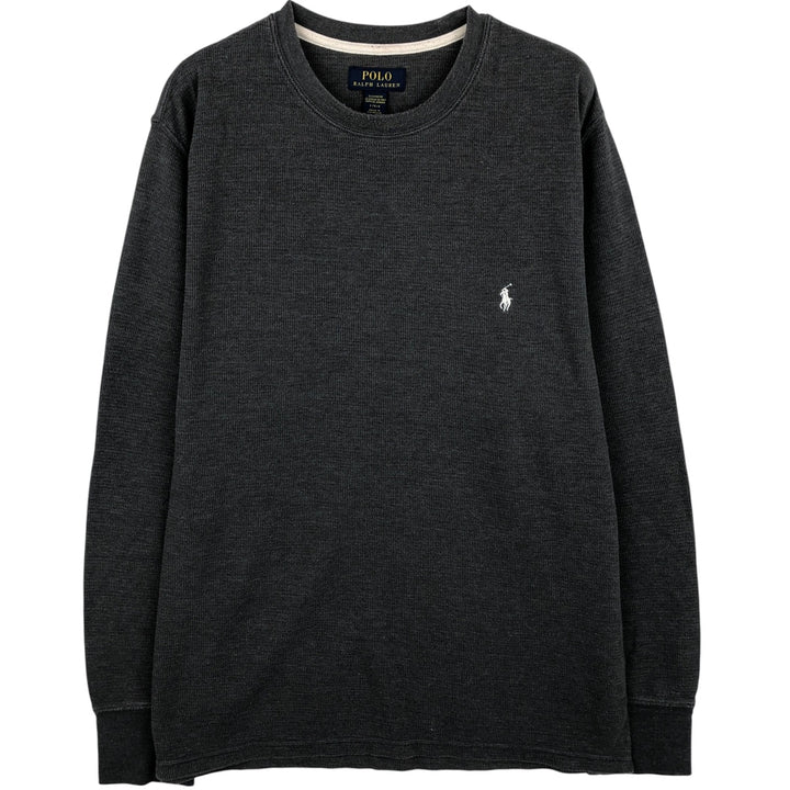 Ralph Lauren POLO RALPH LAUREN SLEEPWEAR Thermal Long T-Shirt, Men's Size L cotton Charcoal Vintage Second Hand