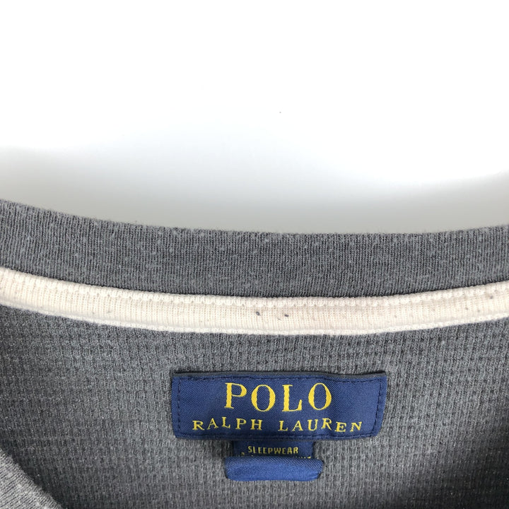 Ralph Lauren POLO RALPH LAUREN SLEEPWEAR Thermal Long T-Shirt, Men's Size L cotton Charcoal Vintage Second Hand