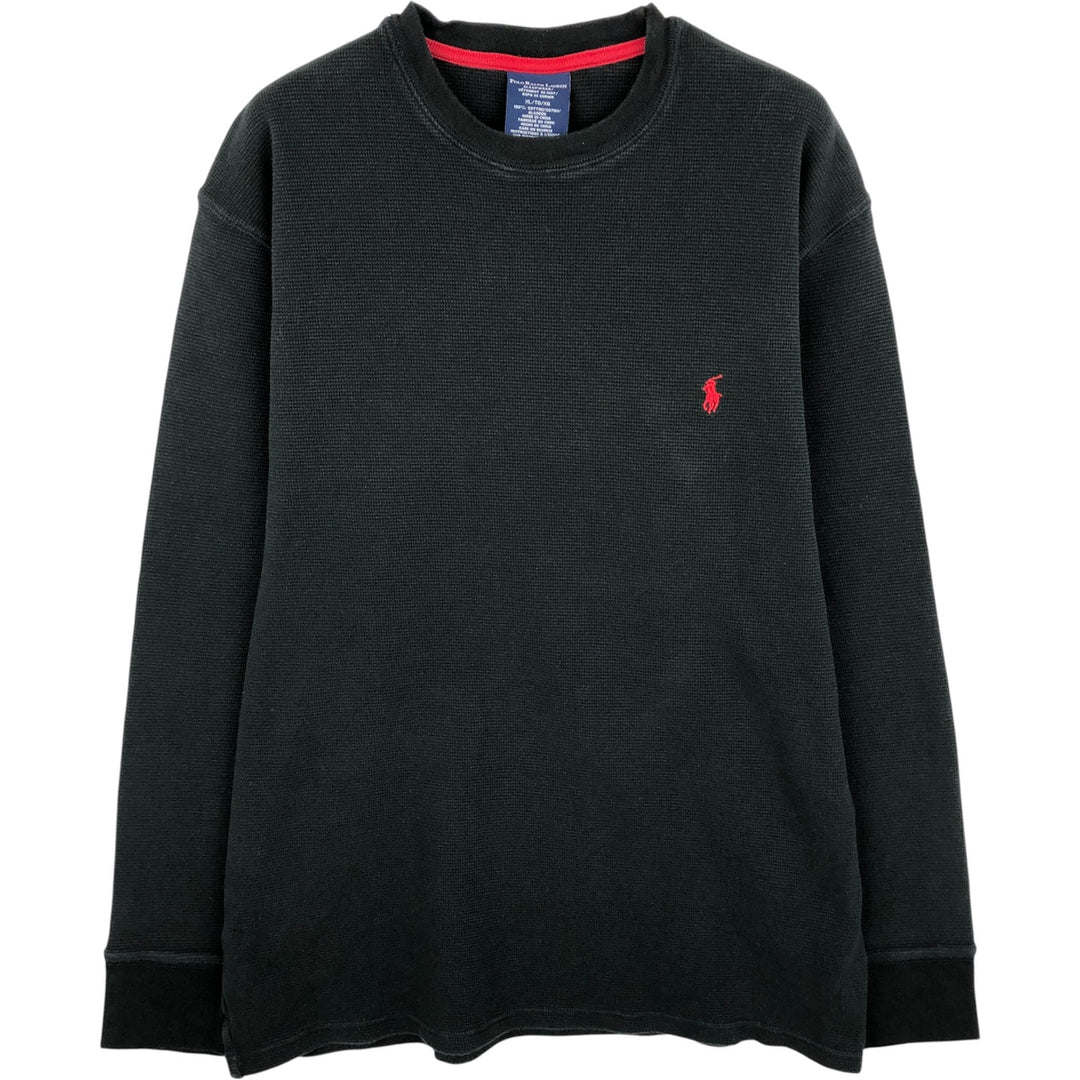 Ralph Lauren POLO RALPH LAUREN SLEEPWEAR Thermal Long T-Shirt, Men's XL cotton black type Vintage Second Hand
