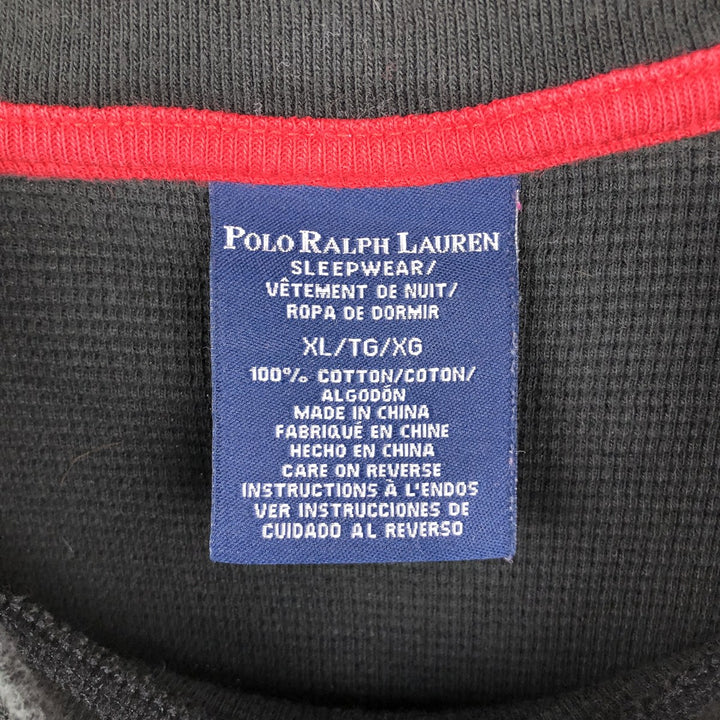 Ralph Lauren POLO RALPH LAUREN SLEEPWEAR Thermal Long T-Shirt, Men's XL cotton black type Vintage Second Hand