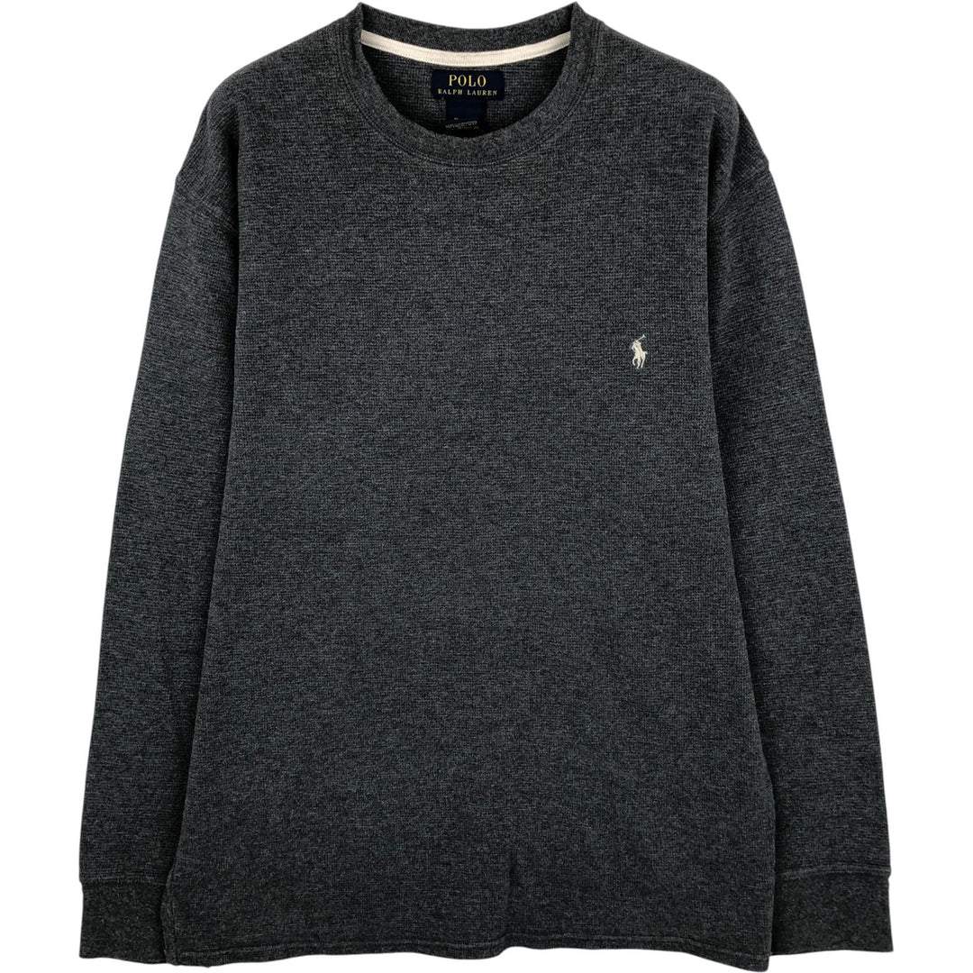 Ralph Lauren POLO RALPH LAUREN Thermal Long T-shirt Waffle Men's XL cotton Charcoal Vintage Second Hand