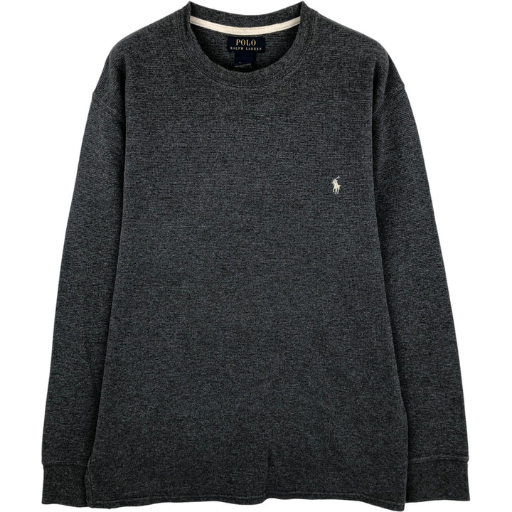 Ralph Lauren POLO RALPH LAUREN Thermal Long T-shirt Waffle Men's XL cotton Charcoal Vintage Second Hand