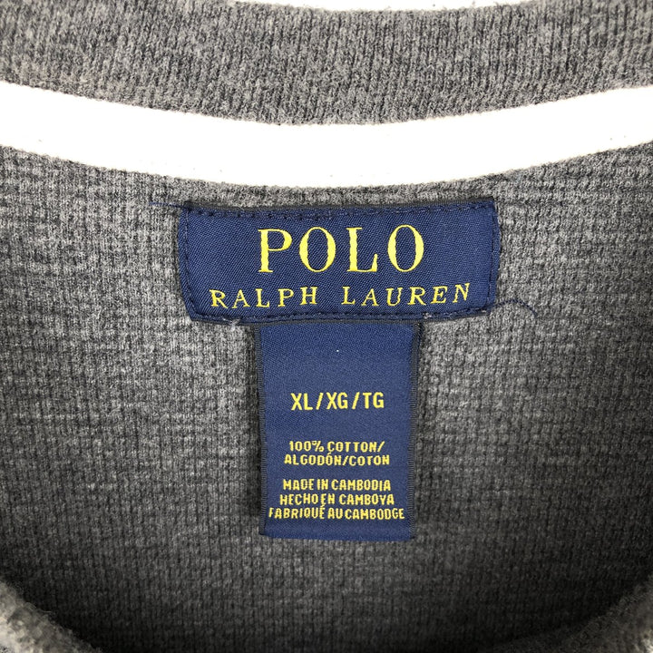 Ralph Lauren POLO RALPH LAUREN Thermal Long T-shirt Waffle Men's XL cotton Charcoal Vintage Second Hand