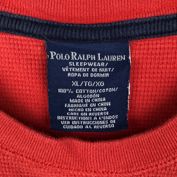 Ralph Lauren POLO RALPH LAUREN SLEEPWEAR Thermal Long T-shirt Waffle Men's XL cotton red type Vintage Second Hand