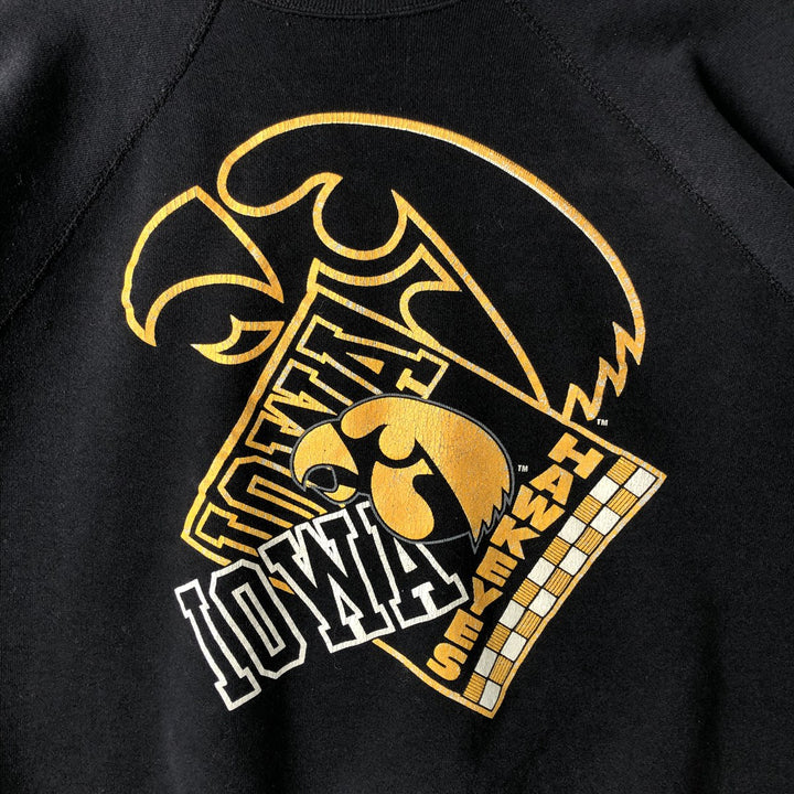 90'S Jostens Iowa University College Sweatshirt, Made in USA, Men's XXL, Vintage cotton black type Vintage Second Hand