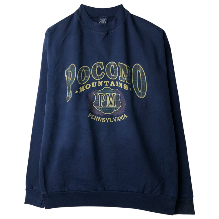 GANT College Sweatshirt, Made in USA, Men's Size L cotton navy blue type Vintage Second Hand