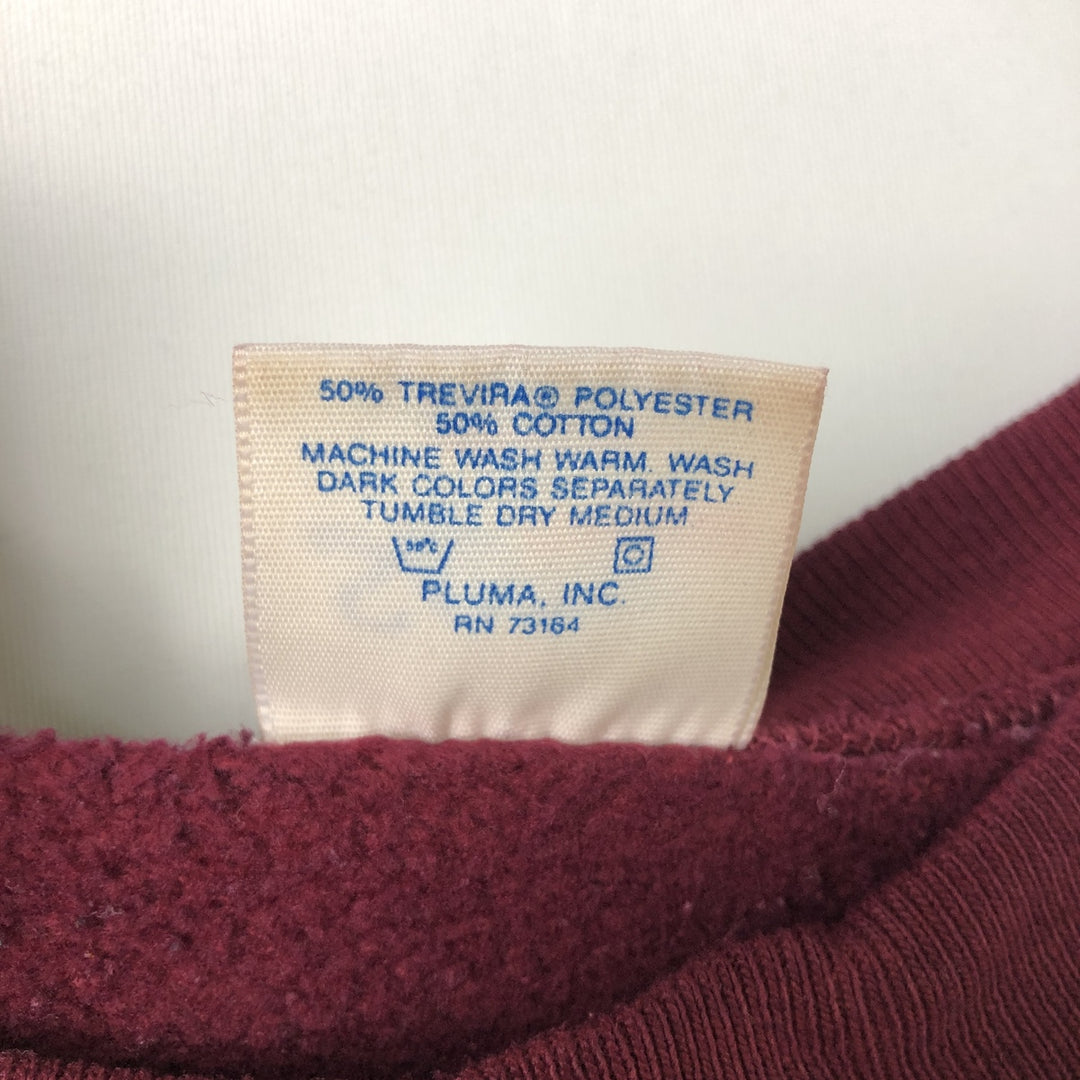 90'S Santee University of Wisconsin College Sweatshirt, Made in USA, Men's Size XL, Vintage cotton Red type red-purple Vintage Second Hand