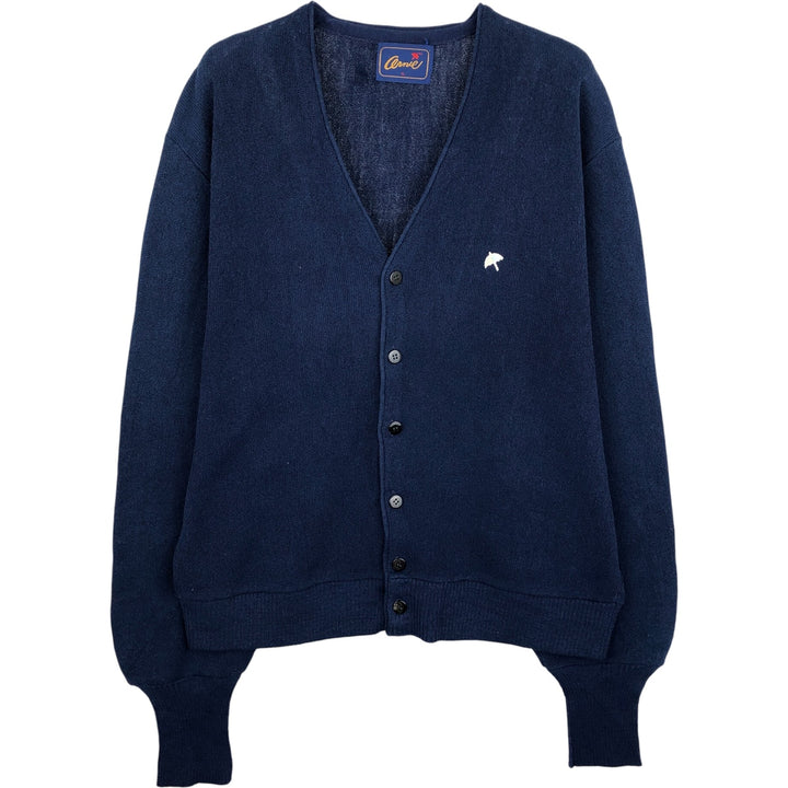 Vintage 90'S Ornie knit cardigan, size L, men's unclear navy blue type Vintage Second Hand