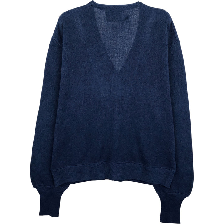 Vintage 90'S Ornie knit cardigan, size L, men's unclear navy blue type Vintage Second Hand