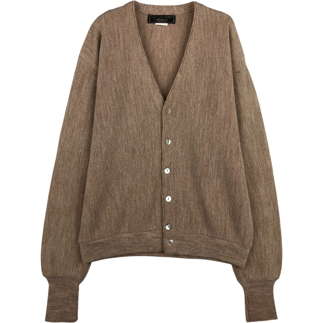 Vintage 70s-80'S Van Heusen acrylic knit cardigan, made in the USA, size L, men's. Oron Acrylic Beige type Vintage Second Hand