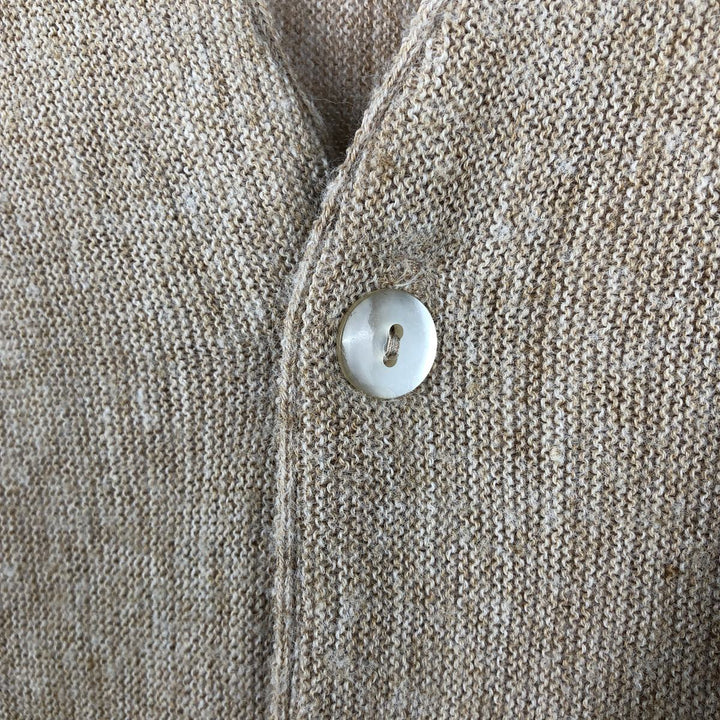 Vintage 70s-80'S Van Heusen acrylic knit cardigan, made in the USA, size L, men's. Oron Acrylic Beige type Vintage Second Hand