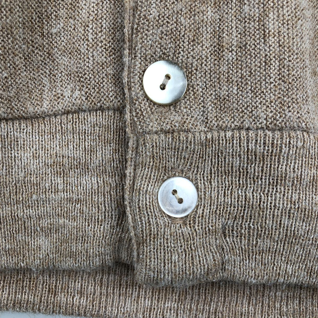 Vintage 70s-80'S Van Heusen acrylic knit cardigan, made in the USA, size L, men's. Oron Acrylic Beige type Vintage Second Hand