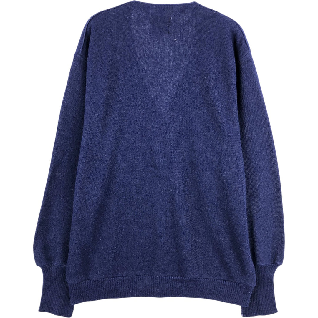 Vintage 1980'S JCPenney The Men's Shop acrylic knit cardigan, size L acrylic navy blue type Vintage Second Hand