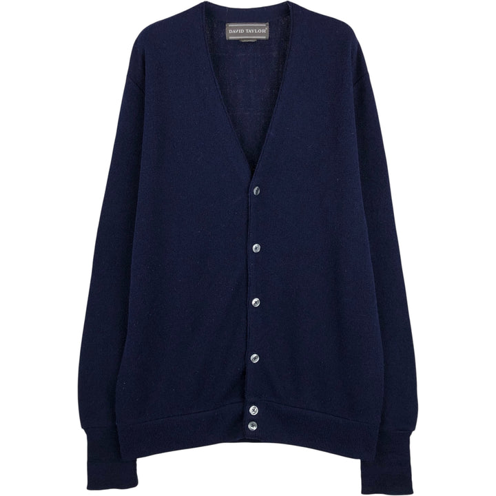 Vintage David Taylor acrylic knit cardigan, made in the USA, size M, men's size. acrylic navy blue type Vintage Second Hand