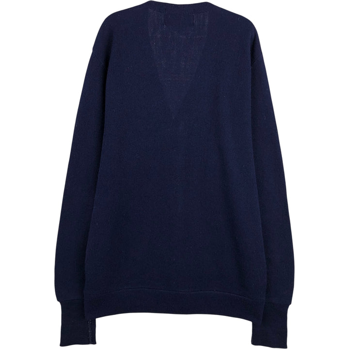 Vintage David Taylor acrylic knit cardigan, made in the USA, size M, men's size. acrylic navy blue type Vintage Second Hand