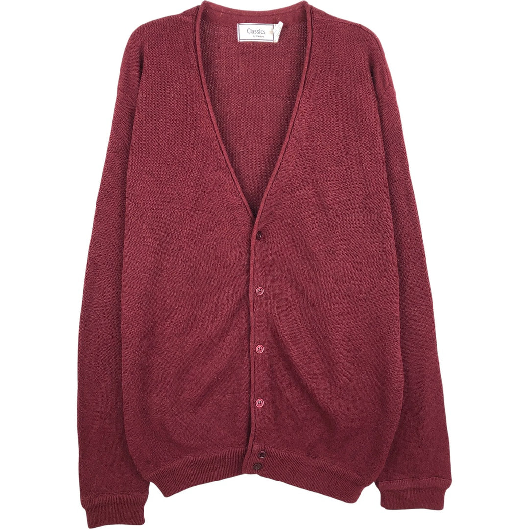 Palmland Classics Vintage Acrylic Knit Cardigan, Made in USA, Men's Size L acrylic burgundy type Vintage Second Hand