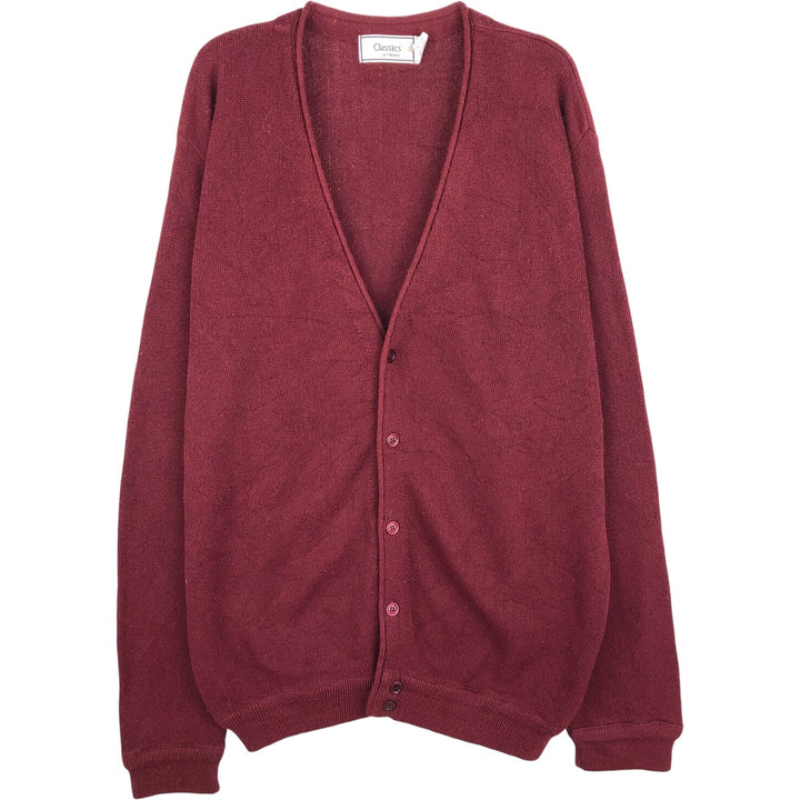 Palmland Classics Vintage Acrylic Knit Cardigan, Made in USA, Men's Size L acrylic burgundy type Vintage Second Hand