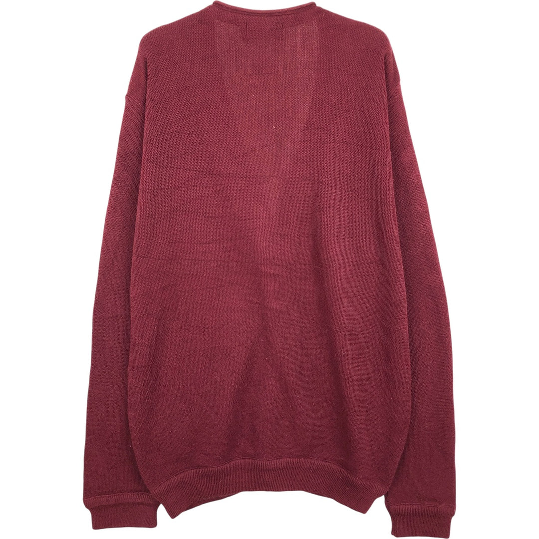 Palmland Classics Vintage Acrylic Knit Cardigan, Made in USA, Men's Size L acrylic burgundy type Vintage Second Hand