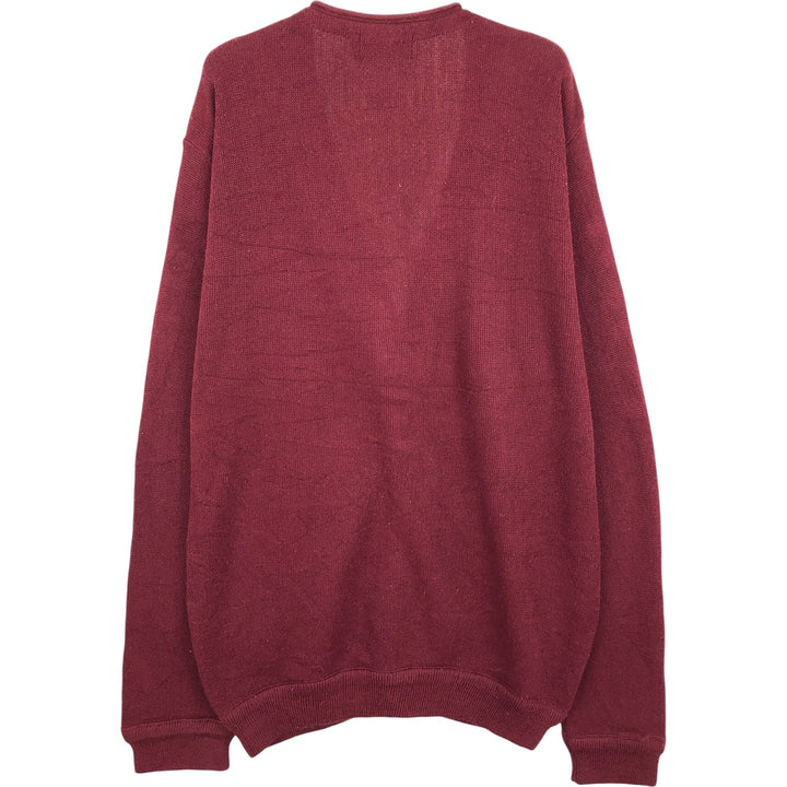 Palmland Classics Vintage Acrylic Knit Cardigan, Made in USA, Men's Size L acrylic burgundy type Vintage Second Hand