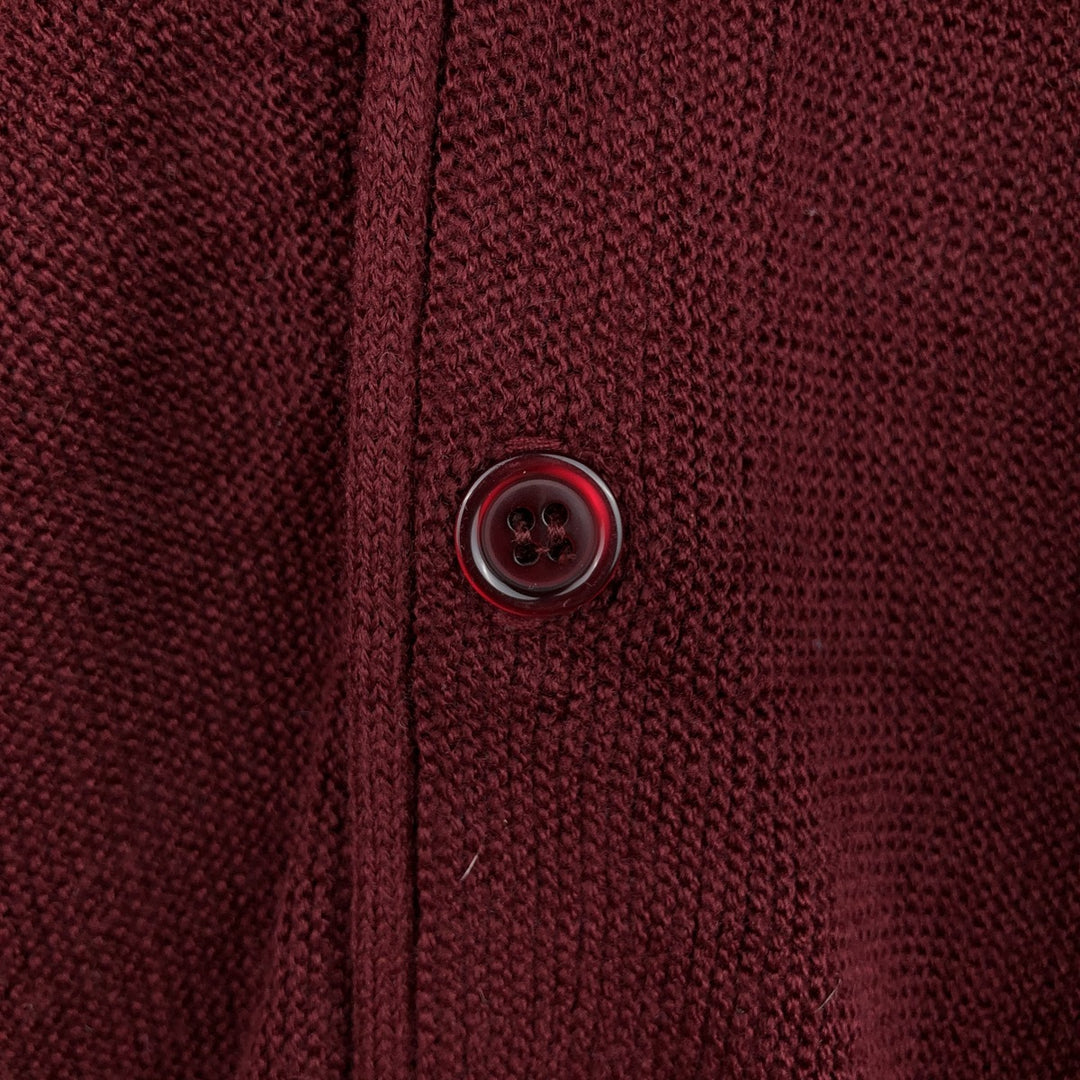 Palmland Classics Vintage Acrylic Knit Cardigan, Made in USA, Men's Size L acrylic burgundy type Vintage Second Hand