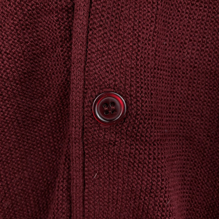 Palmland Classics Vintage Acrylic Knit Cardigan, Made in USA, Men's Size L acrylic burgundy type Vintage Second Hand
