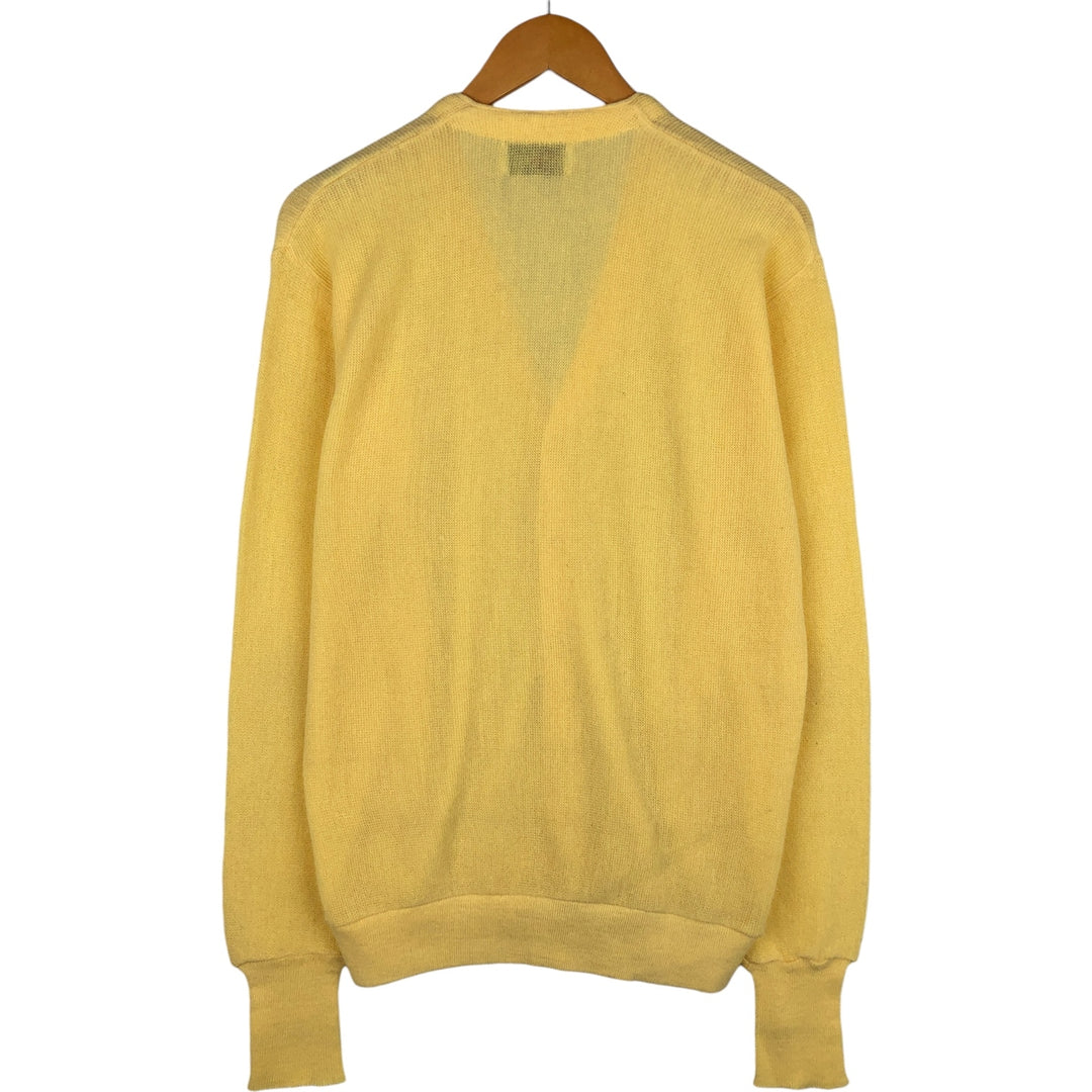 Vintage 1990'S Jantzen knit cardigan, made in the USA, size L (men's size), long sleeves. unclear yellow type Vintage Second Hand