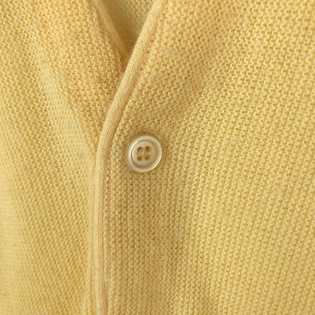 Vintage 1990'S Jantzen knit cardigan, made in the USA, size L (men's size), long sleeves. unclear yellow type Vintage Second Hand