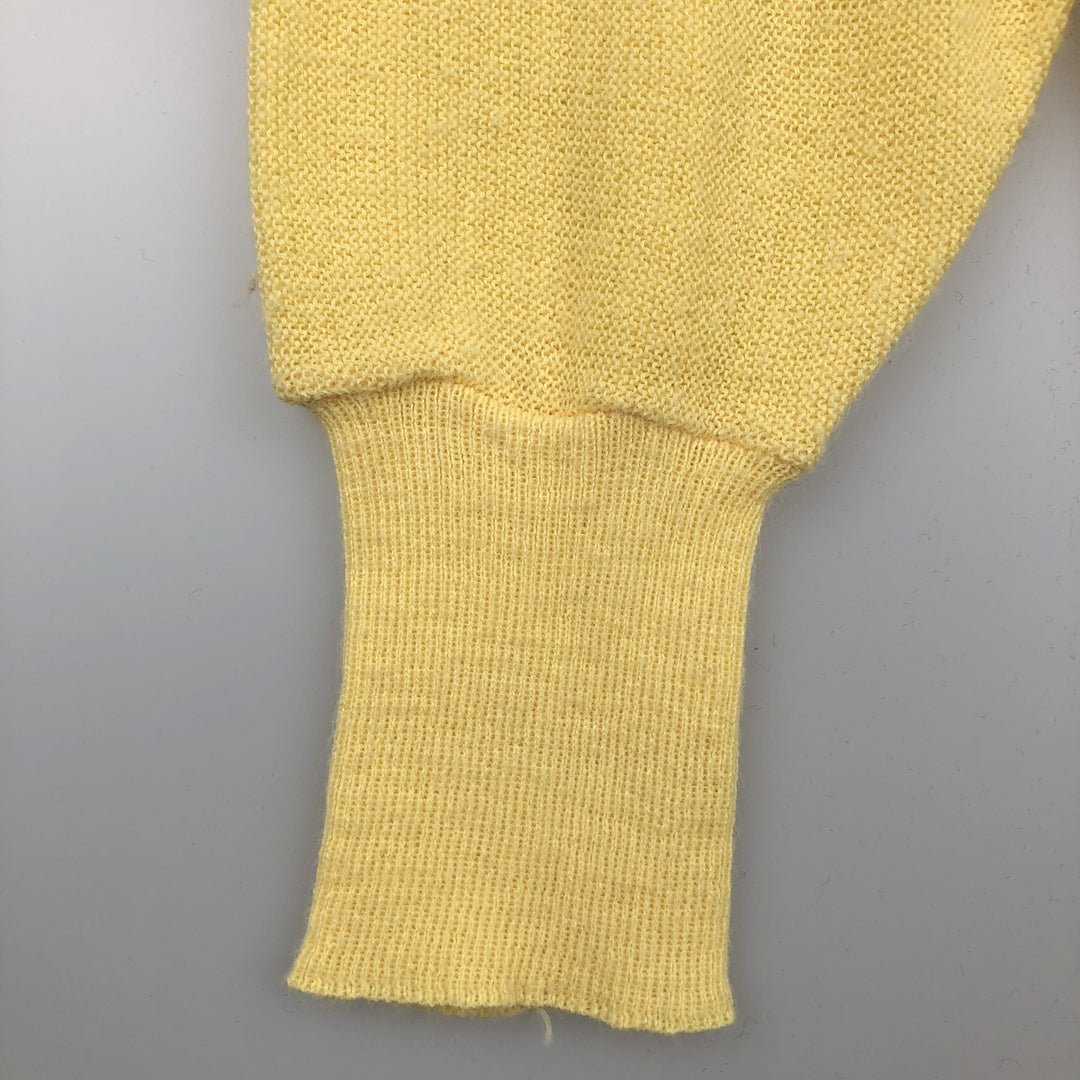 Vintage 1990'S Jantzen knit cardigan, made in the USA, size L (men's size), long sleeves. unclear yellow type Vintage Second Hand