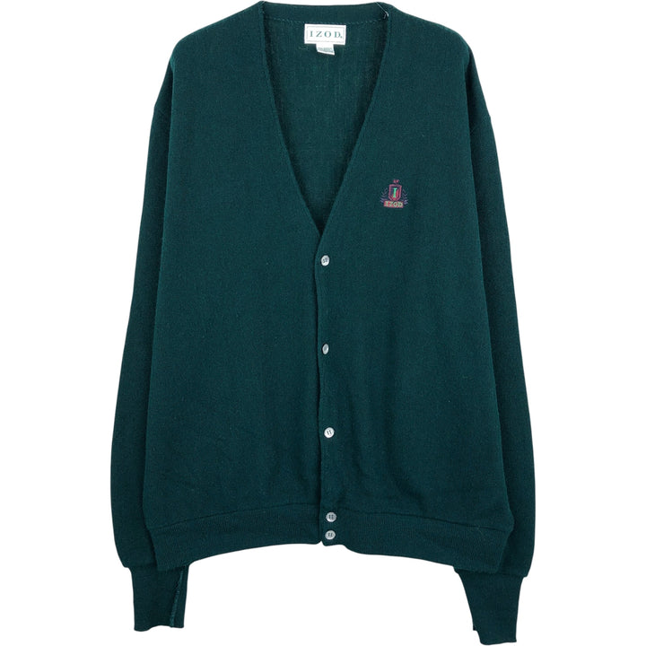 90'S IZOD acrylic knit cardigan, made in the USA, men's size XL, vintage acrylic Green type dark green Vintage Second Hand