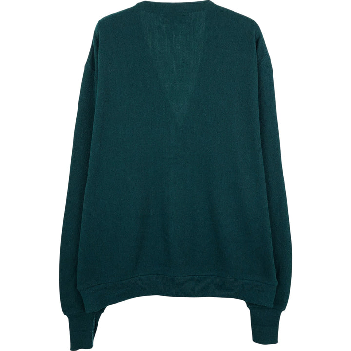 90'S IZOD acrylic knit cardigan, made in the USA, men's size XL, vintage acrylic Green type dark green Vintage Second Hand