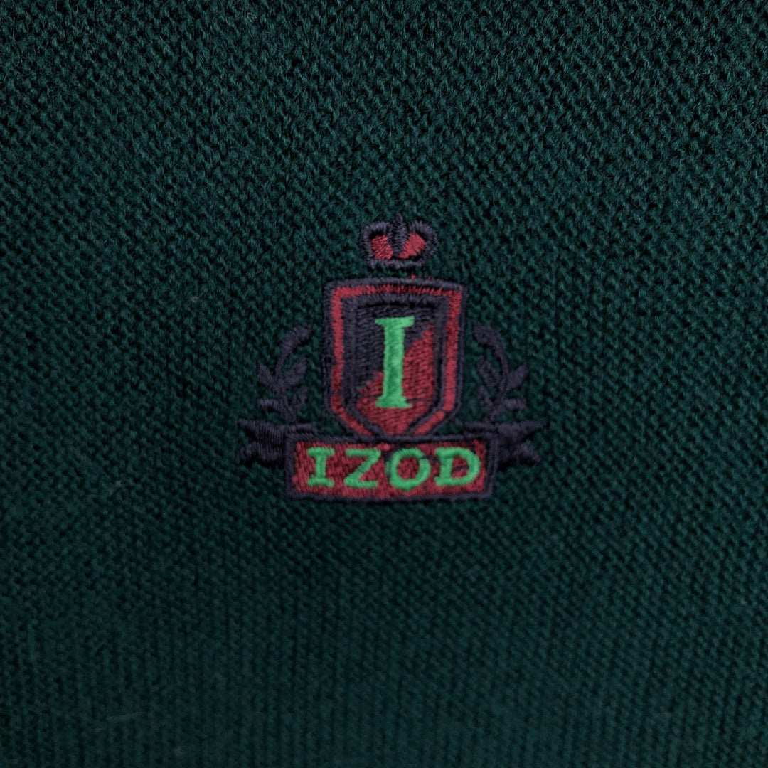 90'S IZOD acrylic knit cardigan, made in the USA, men's size XL, vintage acrylic Green type dark green Vintage Second Hand
