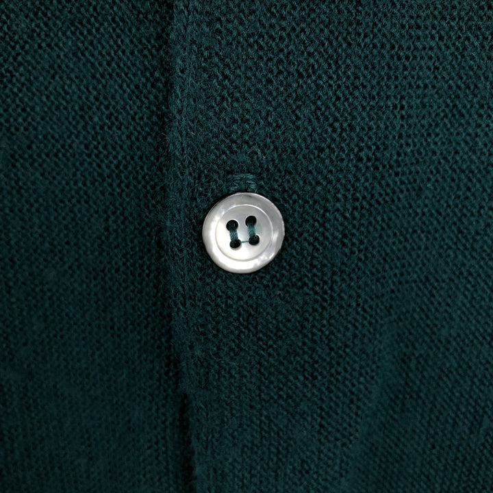 90'S IZOD acrylic knit cardigan, made in the USA, men's size XL, vintage acrylic Green type dark green Vintage Second Hand