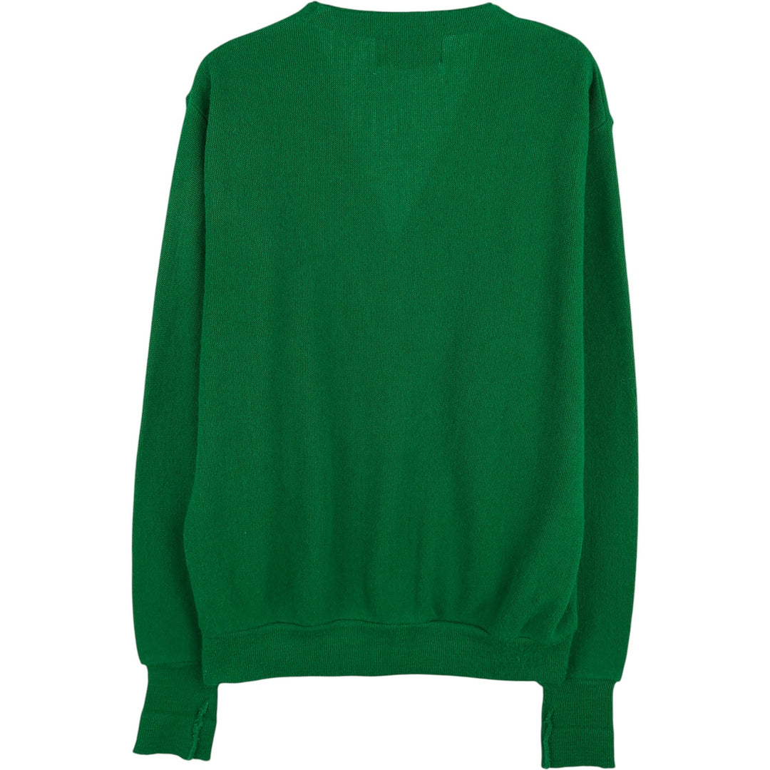 Vintage 90'S Steeplechase acrylic knit cardigan, made in the USA, size L, men's Oron Acrylic green type Vintage Second Hand