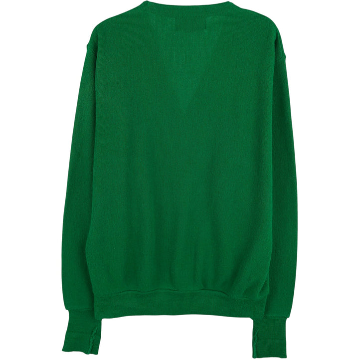 Vintage 90'S Steeplechase acrylic knit cardigan, made in the USA, size L, men's Oron Acrylic green type Vintage Second Hand